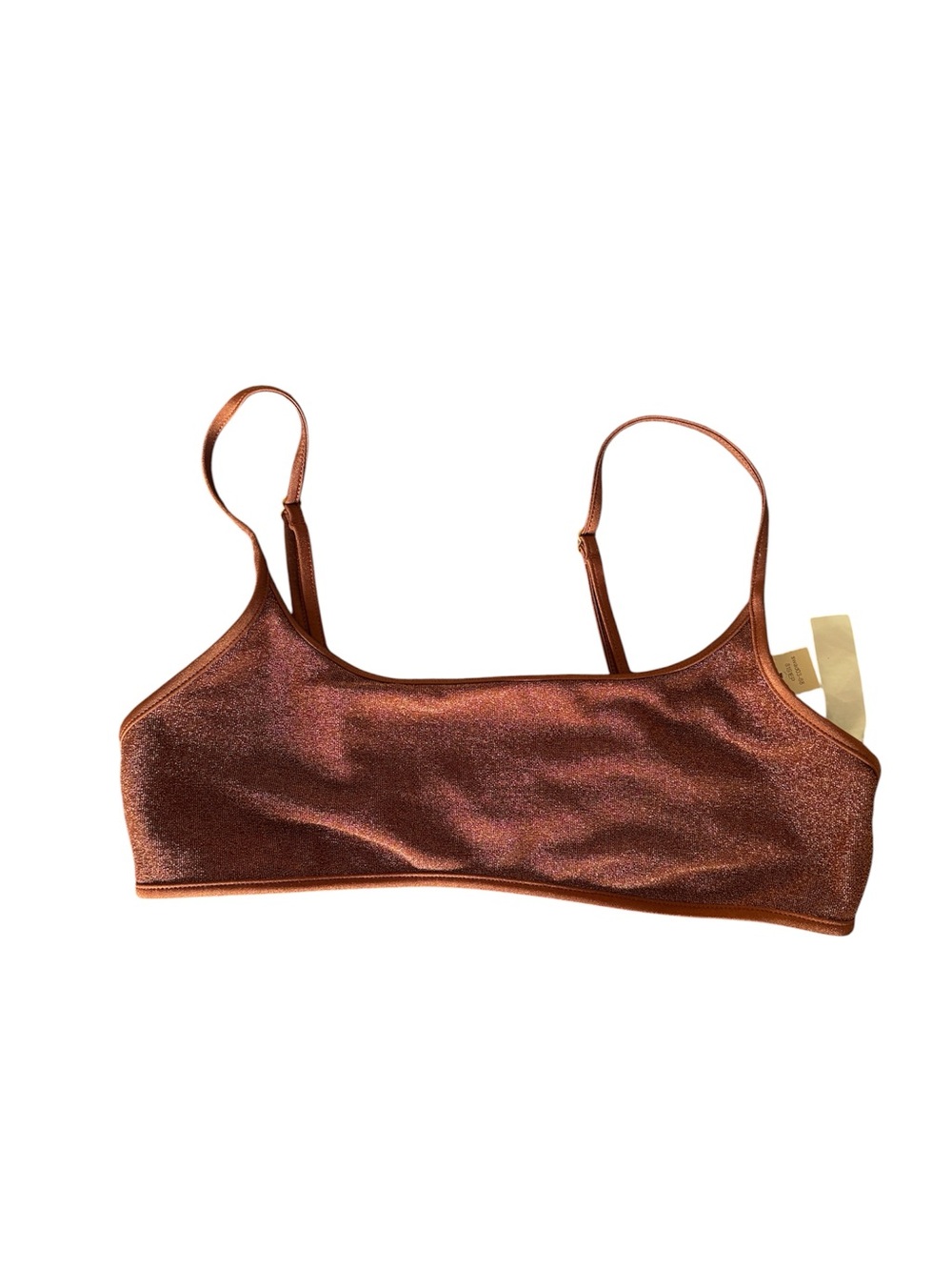 Tularosa Metallic Copper Shine Bralette Bikini Top New Size Large.
